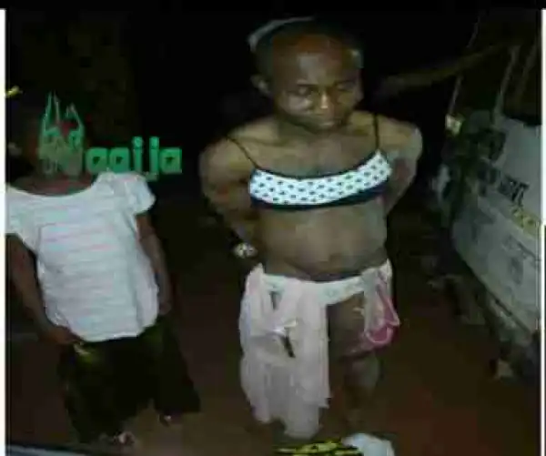 NA Wa Ooo!! This Man Was Caught Wearing A 7-Year-Old Girl’s Pant & Bra For Rituals At Night In Lagos [photos]
